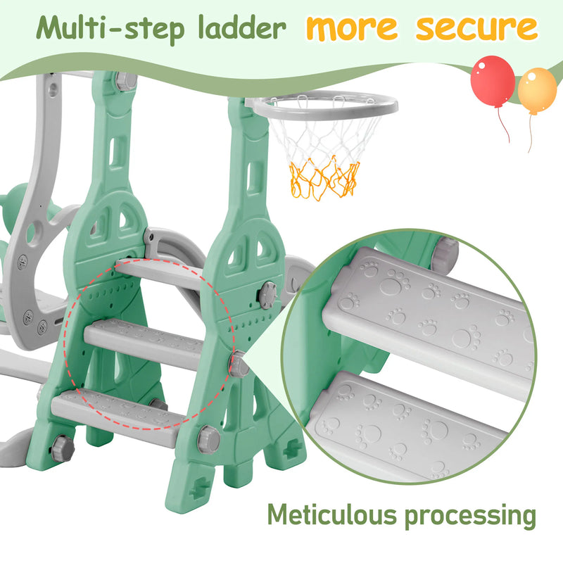 4 In 1 Kid's Slide And Swing Set