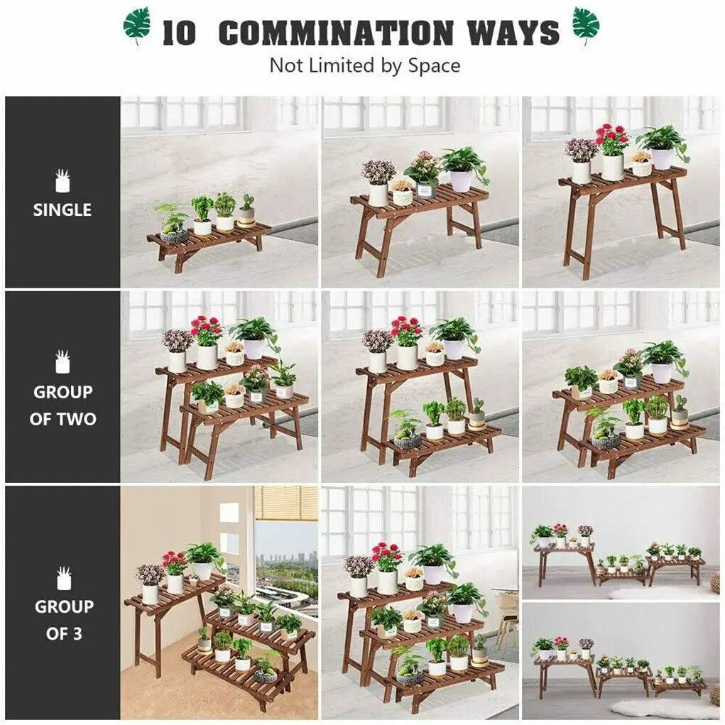 Corner plant shelves