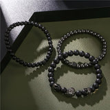 Set of 3 Beaded Elastic Bracelet