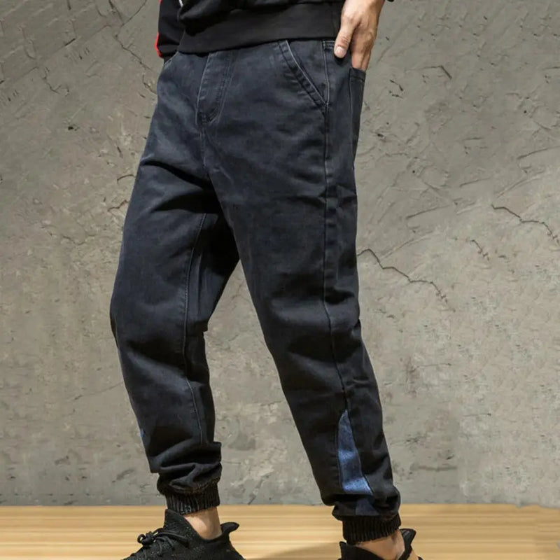 Loose Denim Drawstring Waist Harem Pants