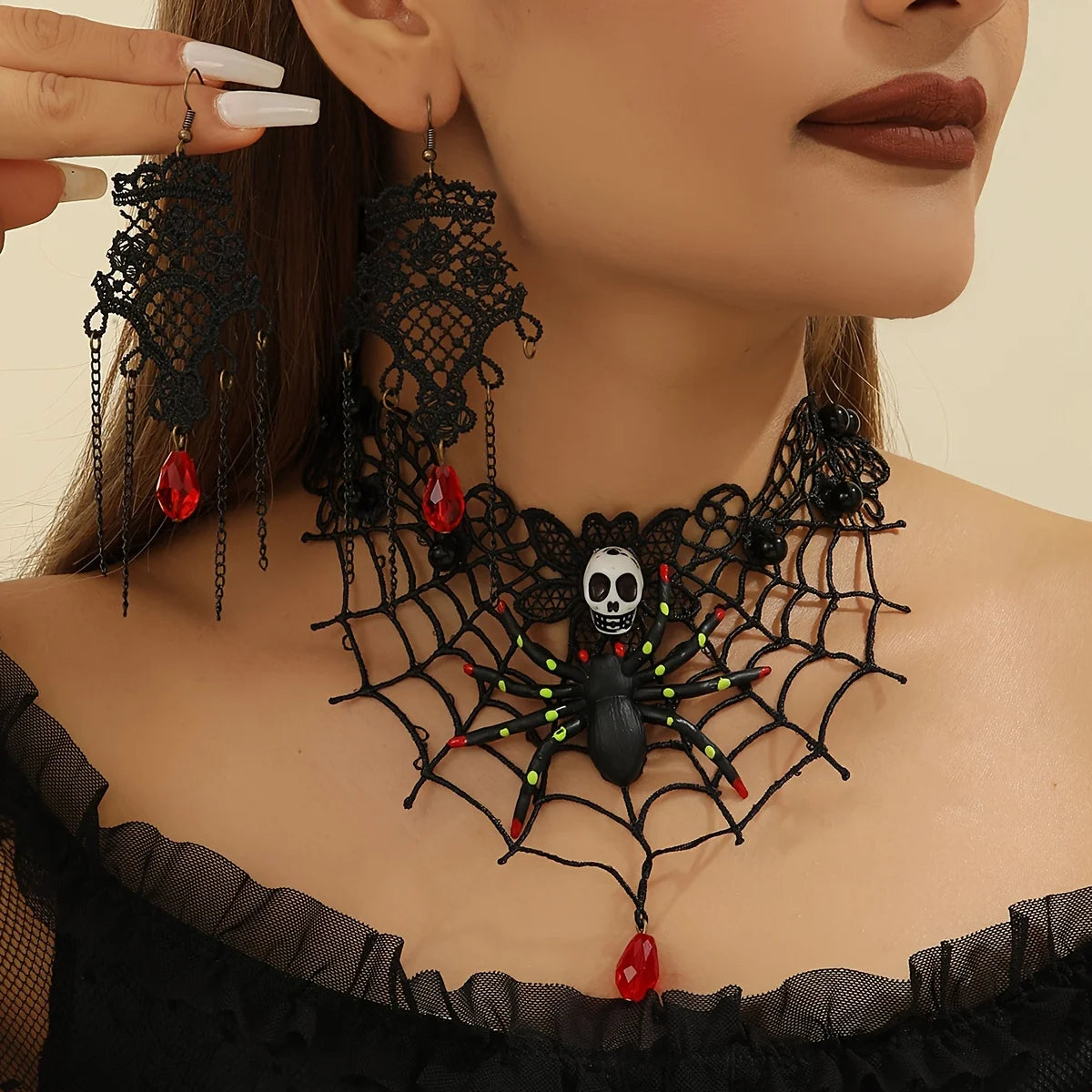 Halloween Party Festival Necklace Earrings Set