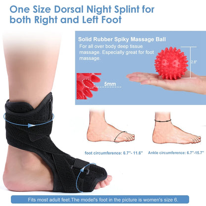 Adjustable plantar with spiky massage ball