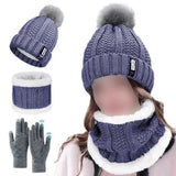 Thick Knit Hat Scarf and Touchscreen Gloves Set