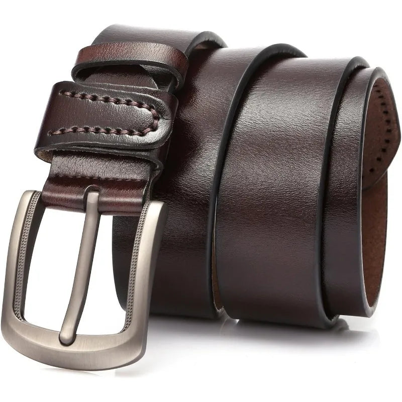 Anti-scratched buckle soft genuine leather belt
