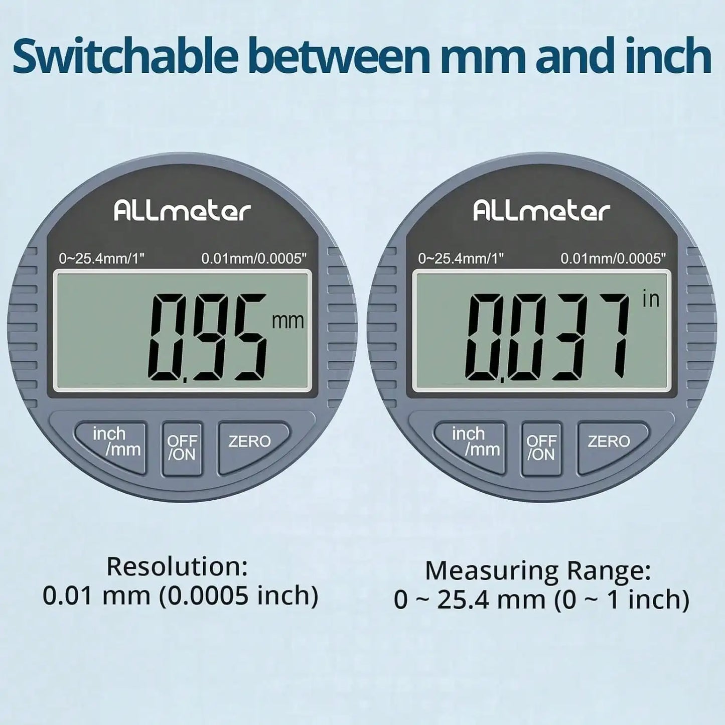 Digital probe indicator test gauge range