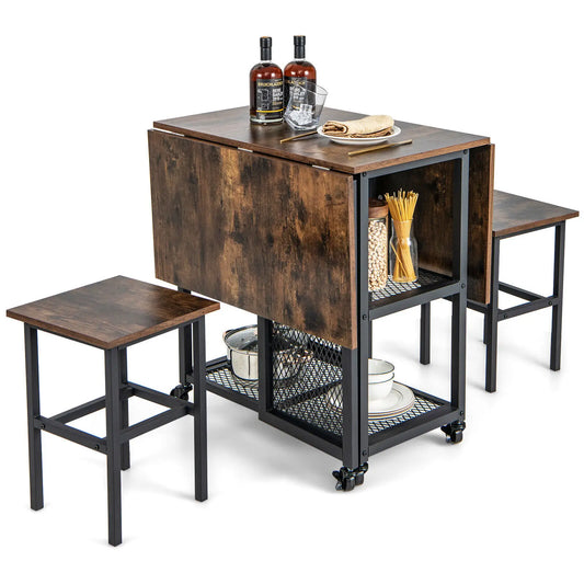 Foldable dining table set