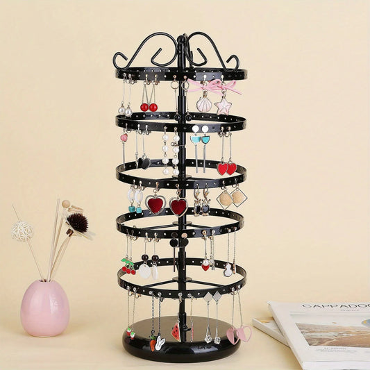 5-tier rotating metal jewelry stand