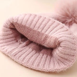 Toddler's Winter Warm Soft Bobble Pom Knitted Hat