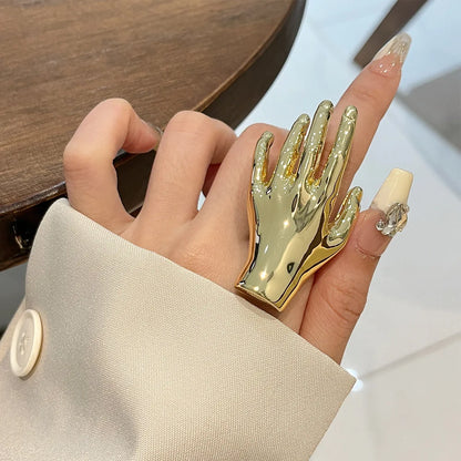 Minimalist Hand - Shaped Statement Ring