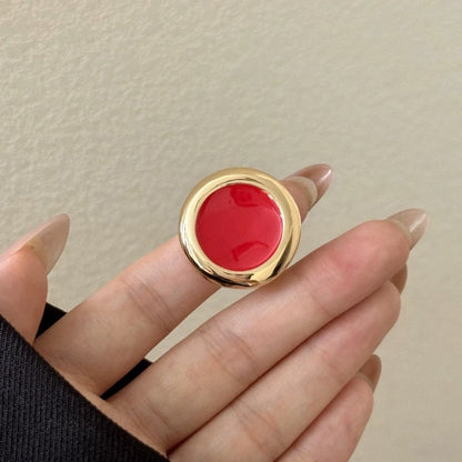 Dripping Glaze Round Polished Finish Ring