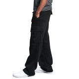Straight Fit Drawstring Long Multi-pocket Pants