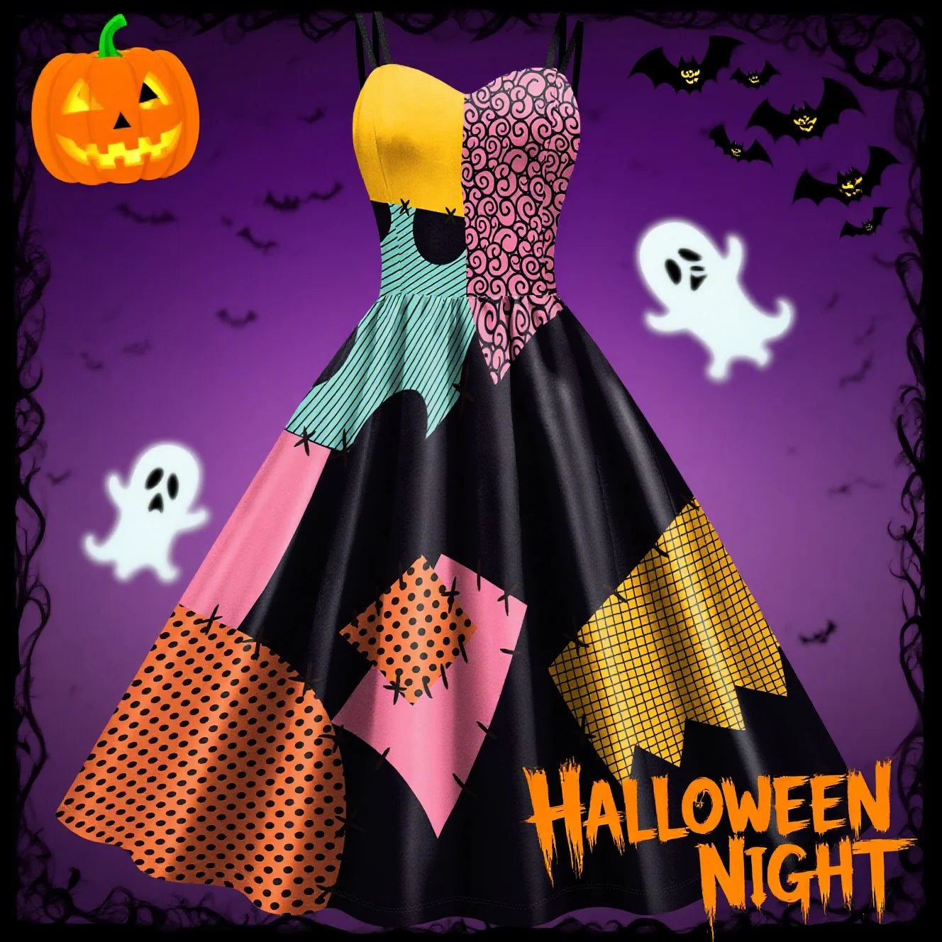 Sleeveless Vintage Halloween Cosplay Costume