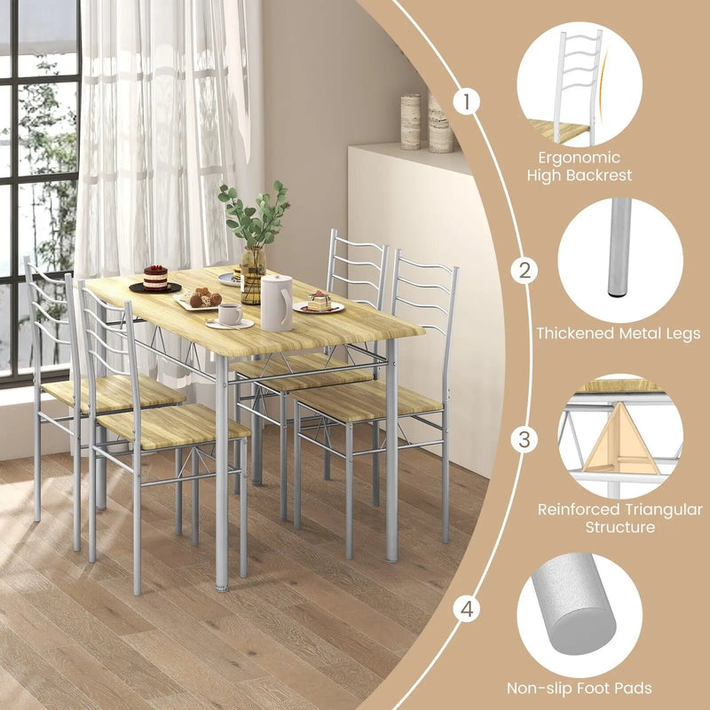 5 PCS Counter Height Dining Table Set