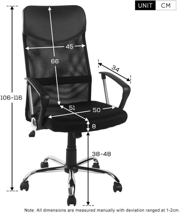 Mesh High Back Adjustable Swivel Office Chair