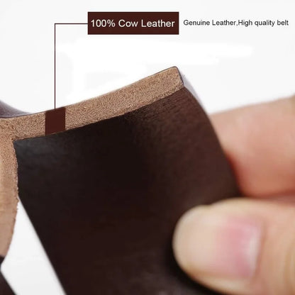 Anti-scratched buckle soft genuine leather belt