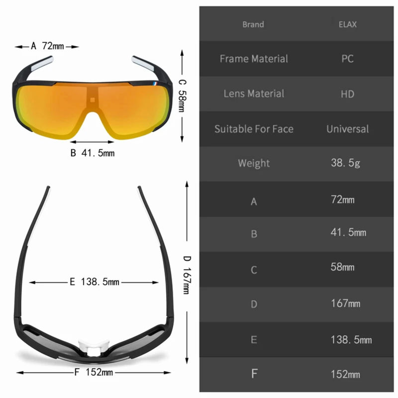 Polarized Photochromic UV400 Cycling Sunglasses