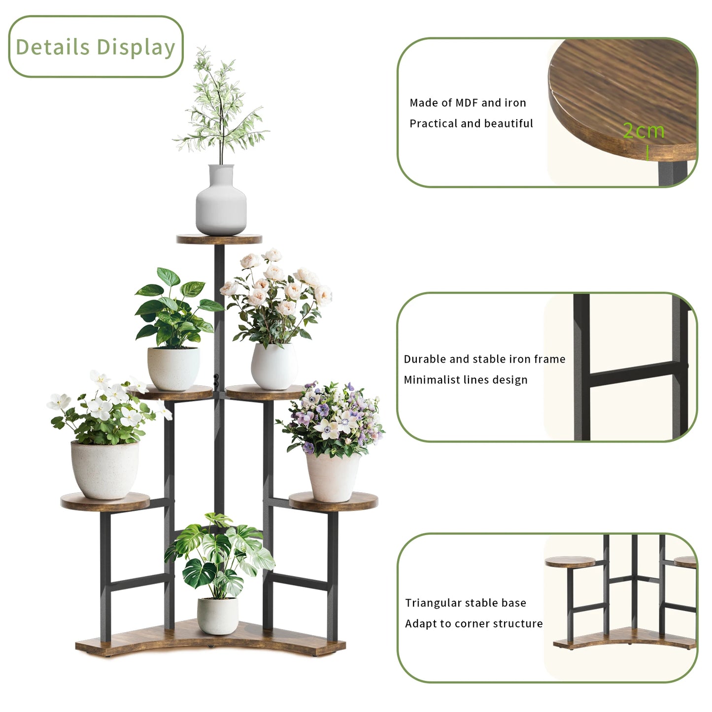 5 tiered corner plant stand