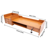 2 Keys Computer Rack with Drawers & Phone Holder Wood
