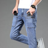 High Elasticity Slim Mid-waist Jeans