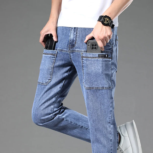 High Elasticity Slim Mid-waist Jeans