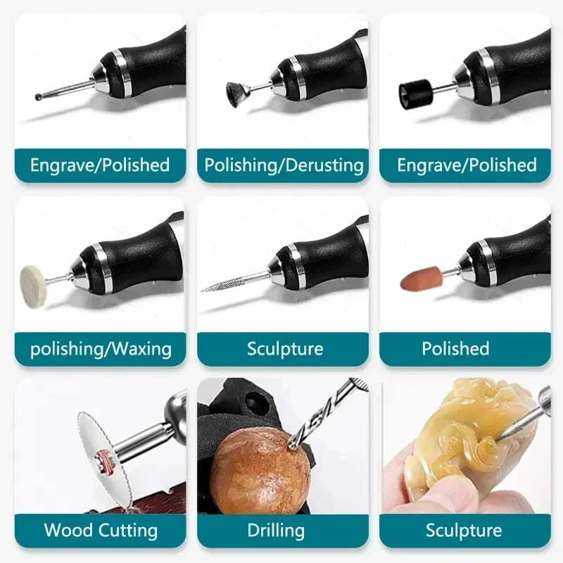 Usb cordless rotary woodworking engraving pen diy