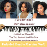 Short Curly Remy Human Hair Extensions