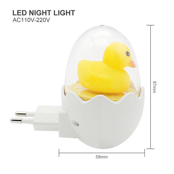 EU Plug 220V Wall Socket LED Night Light