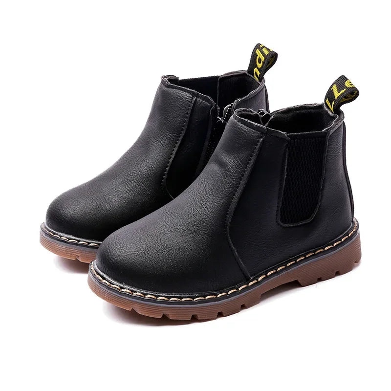 Fashion Leather Ankle Boots For Kids