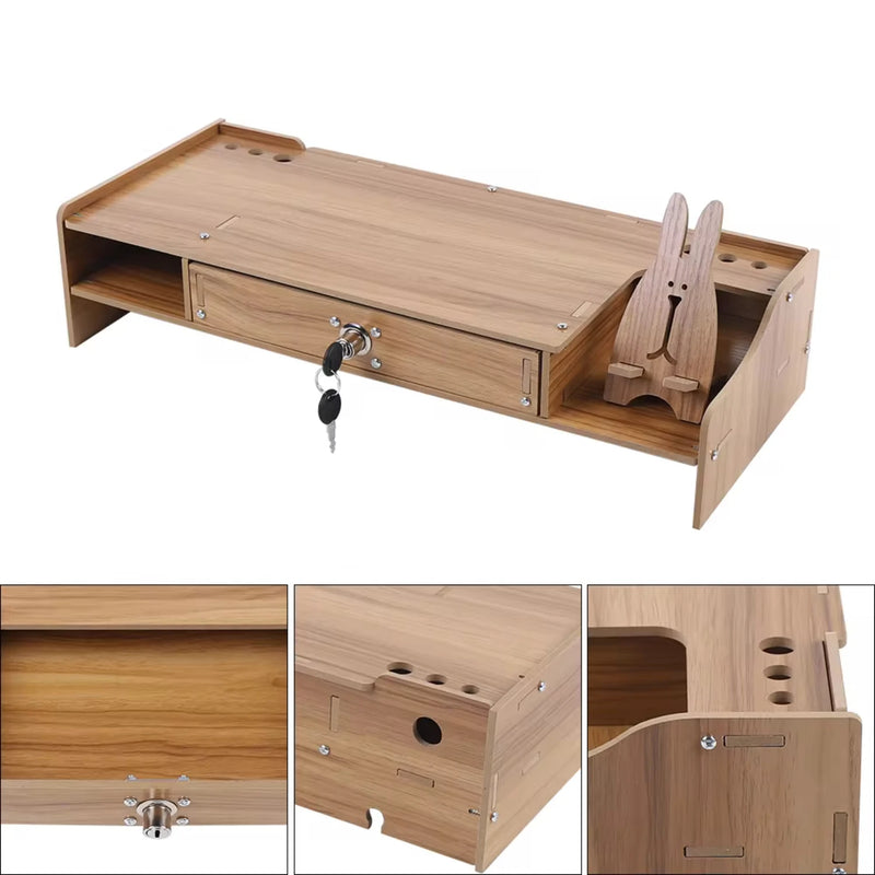 Multifunction Monitor Stand with Phone Holder Desk Organizer