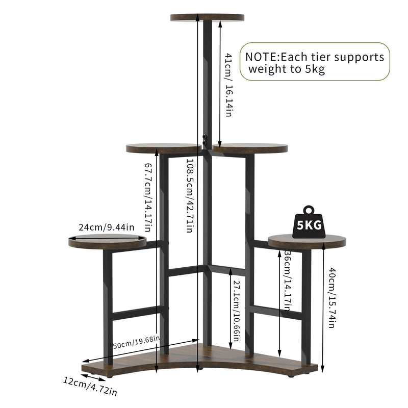 5 Tiered Corner Plant Stand