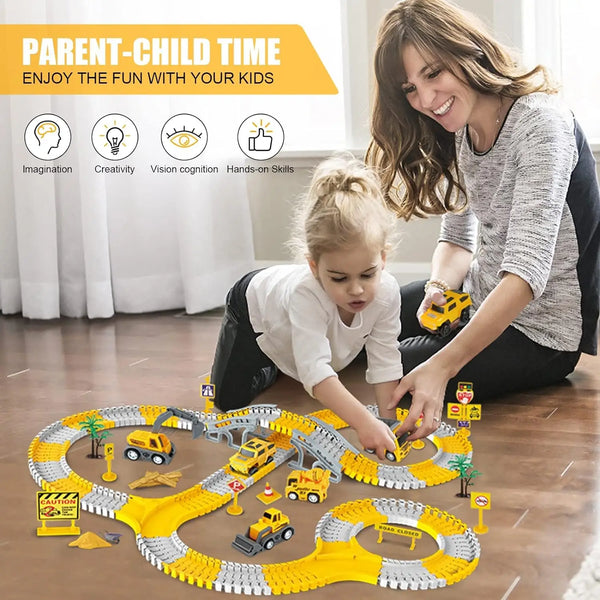 Construction Race Tracks Toy for Kids