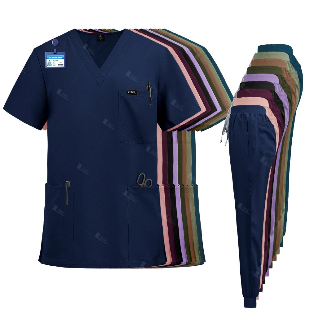 Surgical nurse uniform medical scrubs set