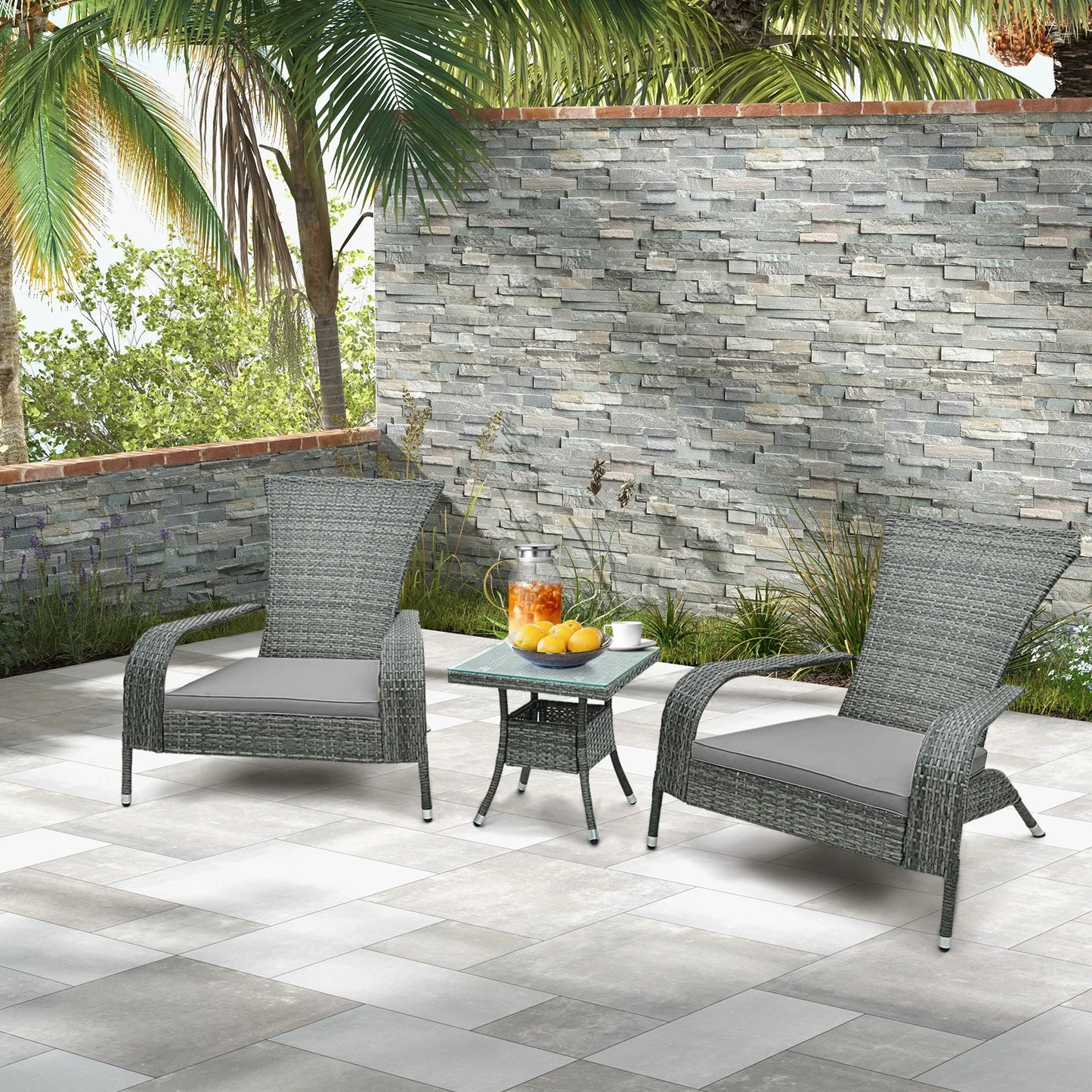 Outdoor chairs and coffee table set
