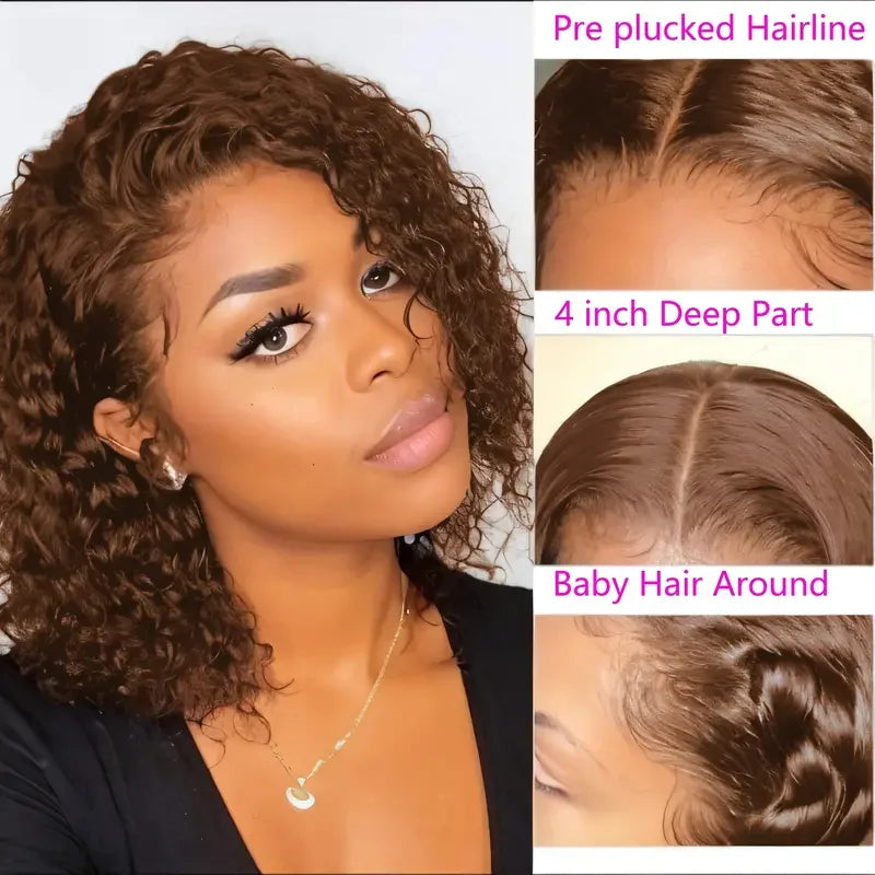 13x4 lace frontal deep wave human hair wig