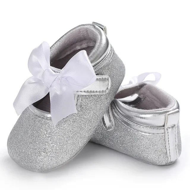 PU Princess Bow Heart Shoes