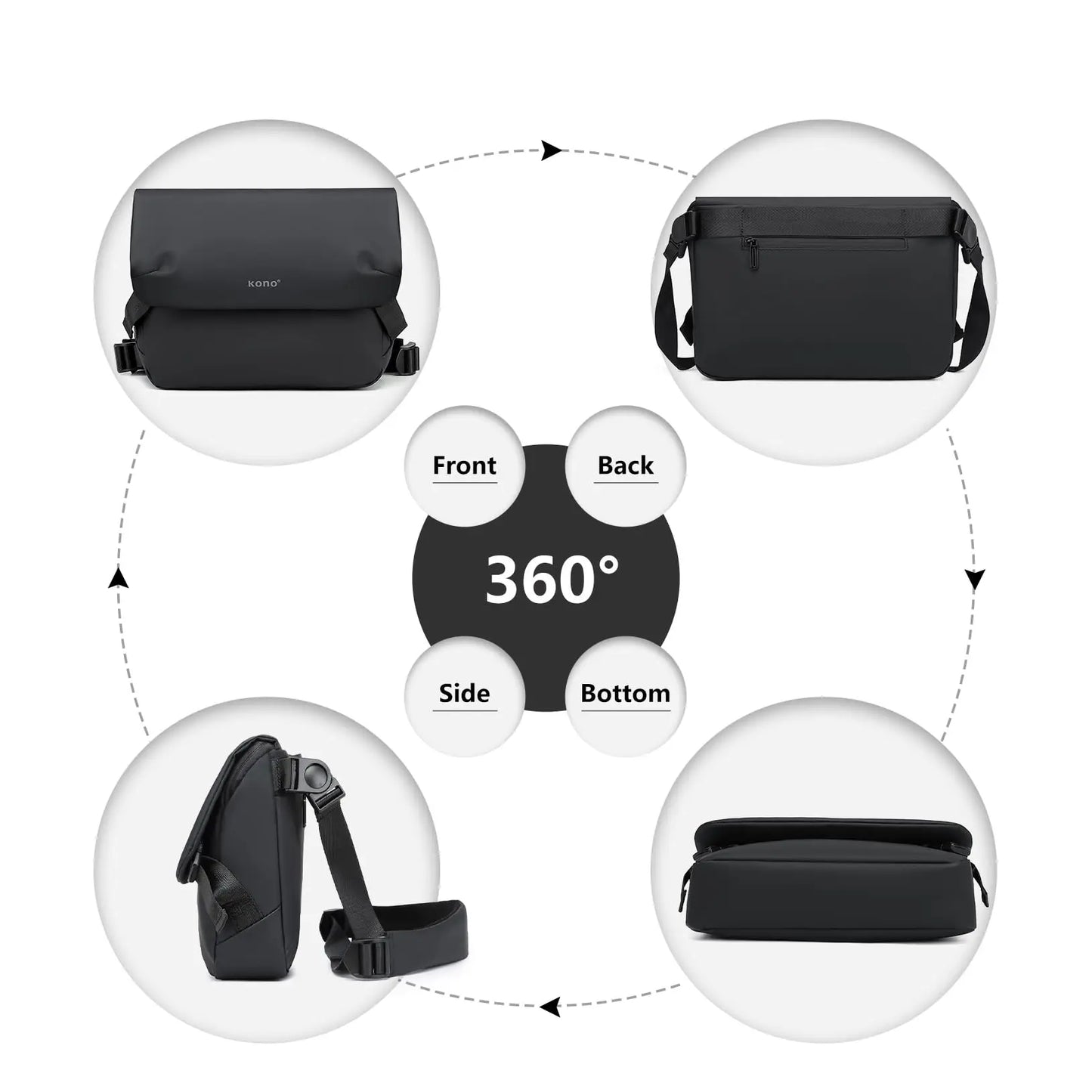 Waterproof unisex messenger bag