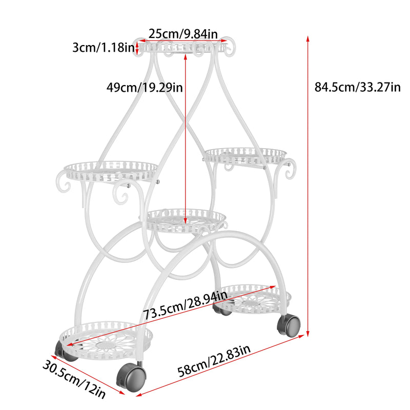 Indoor Outdoor Tall Plant Rack with Rolling Wheels