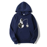 Cartoon Astronaut Print Fashion Hoodies