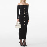 Knitted Single Breasted Corset Dress