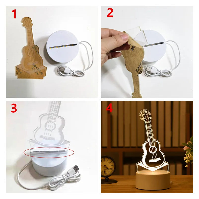 3d acrylic usb led night lights
