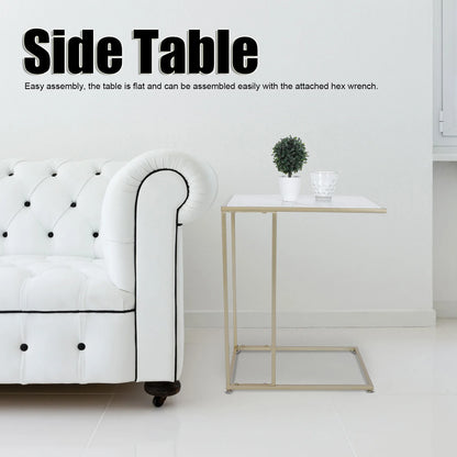 Modern open type side end c shape coffee table