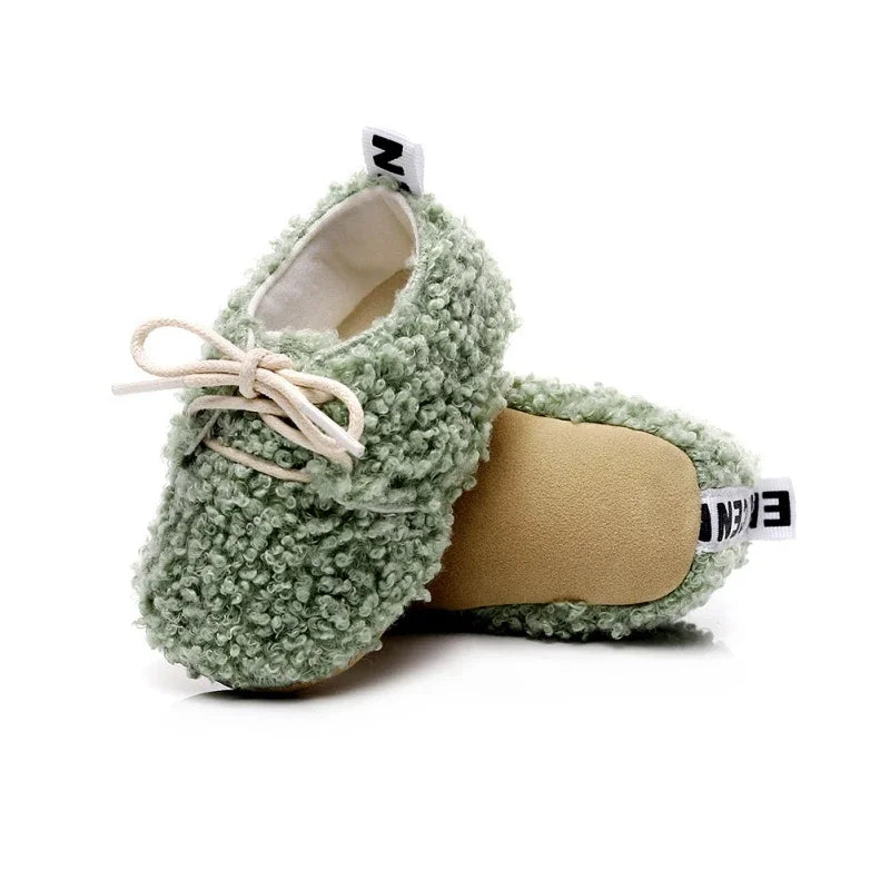 Plus velvet soft sole lace-up cotton shoes