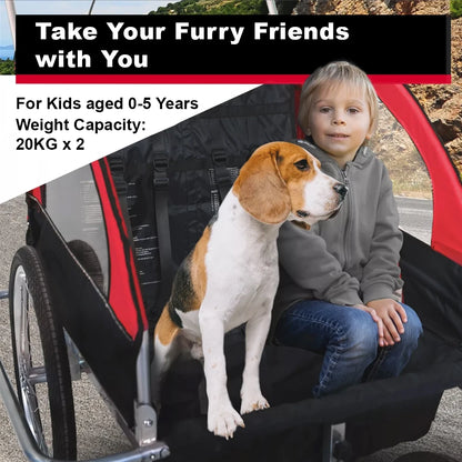 Foldable children's bicycle trailer