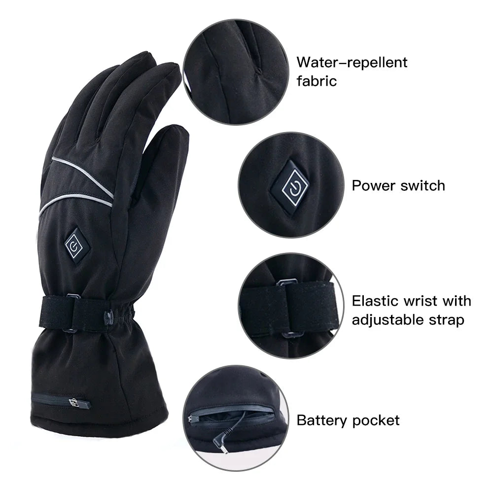 Water-resistant winter warm touchscreen gloves