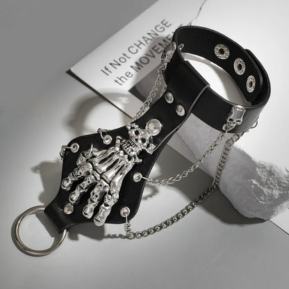 Goth PU Leather Skull Halloween Bracelets