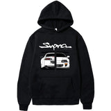Manga Print Loose Long Sleeve Hoodie