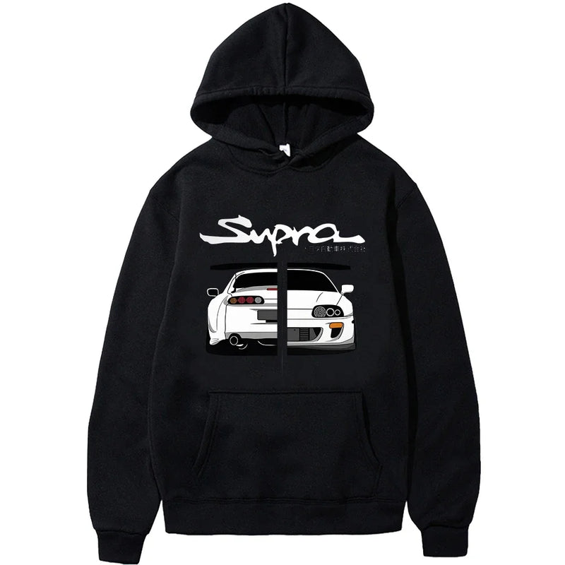 Manga Print Loose Long Sleeve Hoodie