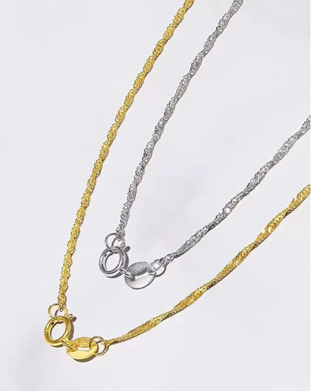 Original 18k Wave Chains Gold Necklaces