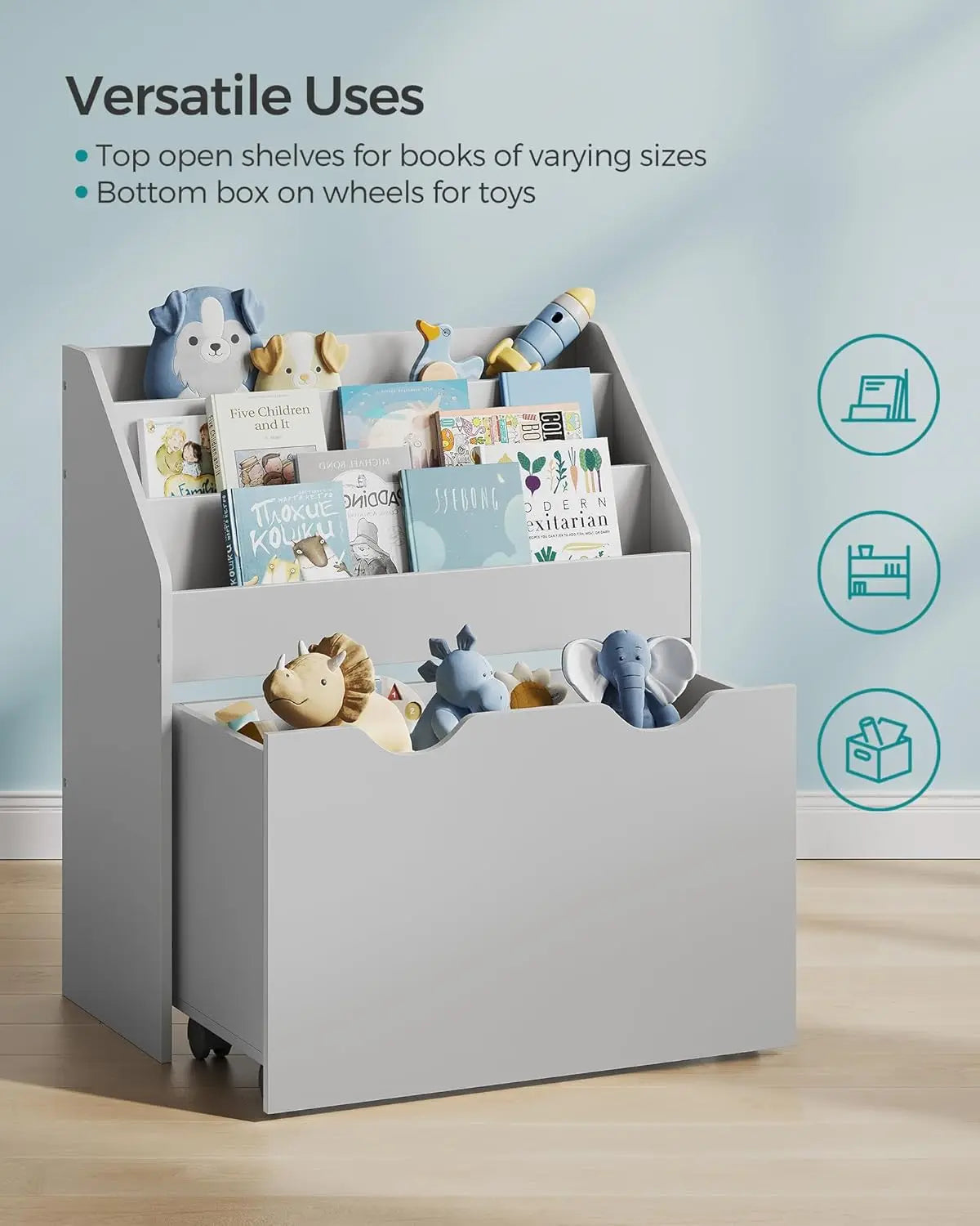 Children's storage box with wheels