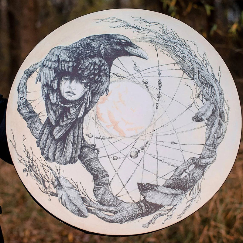 Shaman hand drum with rope